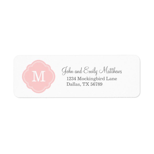 Light Pink Custom Personalized Monogram (Front)