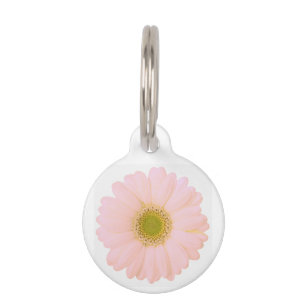 Light Pink Daisy on White Personalized Pet Tag