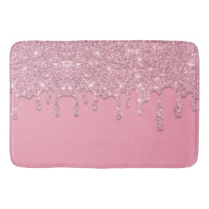 Light Pink Dripping Glitter Bath Mat