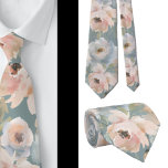 Light Pink Dusty Blue Roses Floral Neck Ties<br><div class="desc">Light Pink Dusty Blue Roses Flowers Beautiful Flowers Floral Roses Neck Tie. Great for formal occasions and weddings!</div>