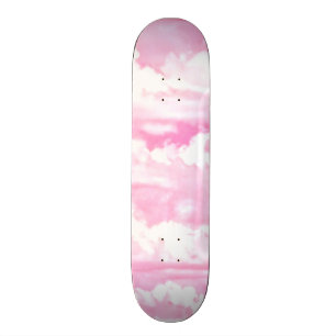 Light Pink Elegant Clouds Decor Skateboard