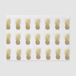 Light Pink Faux Gold Foil Pineapple Tissue Paper