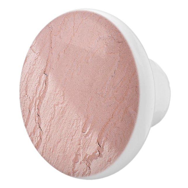 Light Pink Faux Stucco Effect PrintedCeramic Knob (Right)