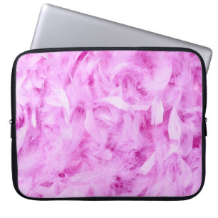 Light pink feathers laptop sleeve