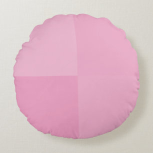 Light Pink Geometric Squares Round Pillow