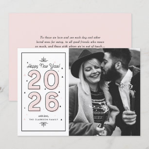 Light Pink Geometric Typography 2025 New Year Holiday Card