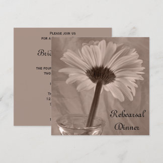Light Pink Gerber Daisy Wedding Rehearsal Dinner Invitation