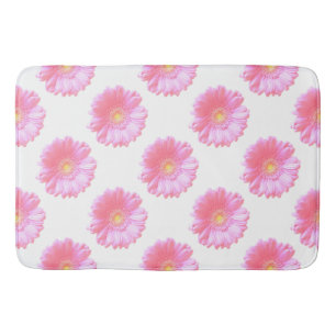 Light pink gerbera daisy bath mat