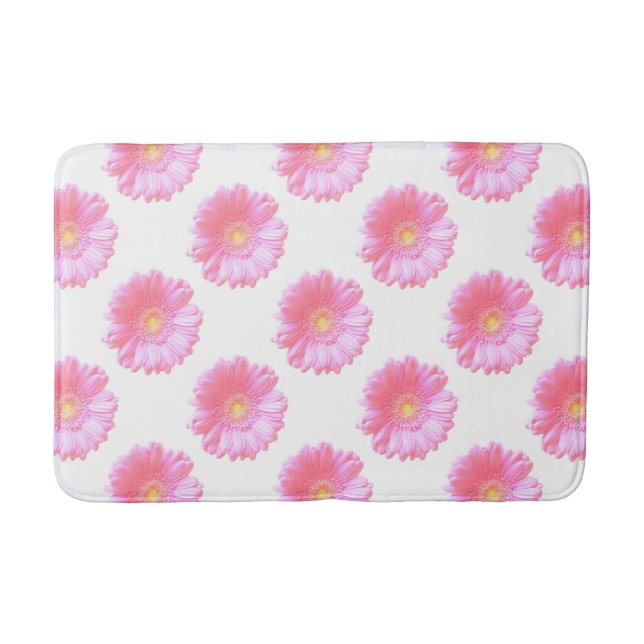 Light pink gerbera daisy bath mat (Front)