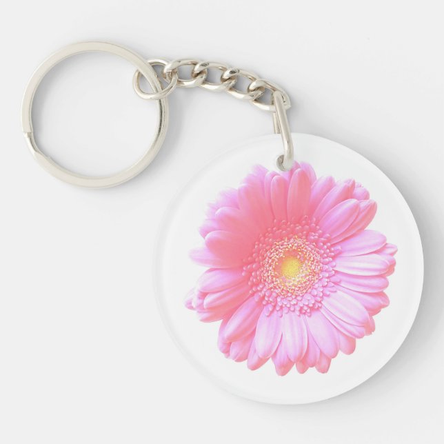 Light pink gerbera daisy keychain (Front)