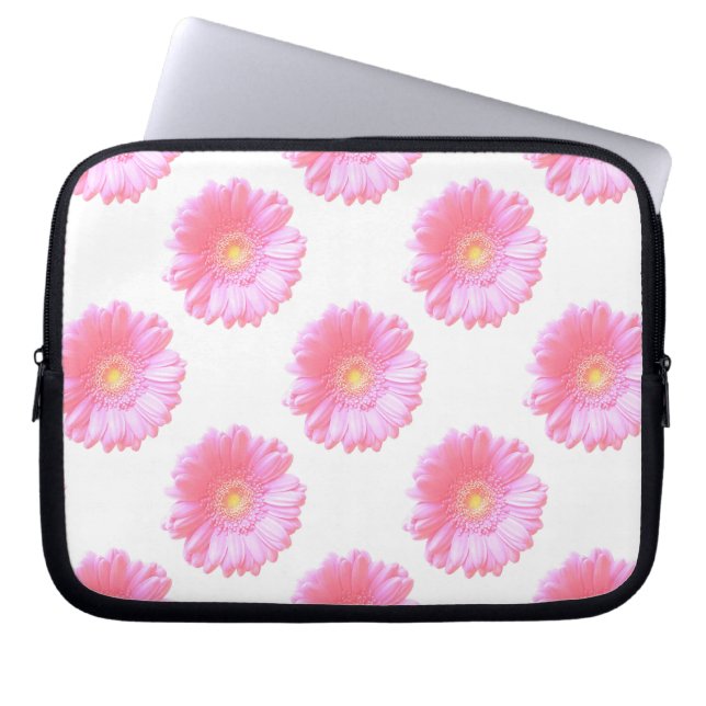 Light pink gerbera daisy laptop sleeve (Front)