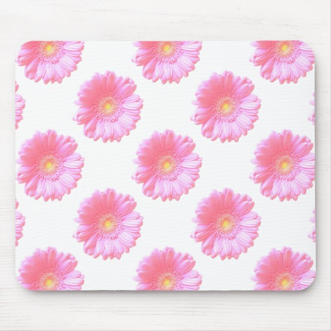 Light pink gerbera daisy mouse pad (Front)
