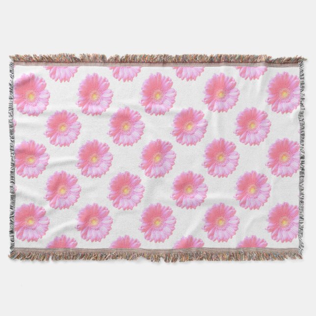 Light pink gerbera daisy throw blanket (Front)