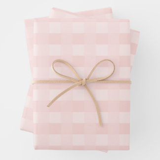 Light Pink Gingham Pattern Wrapping Paper