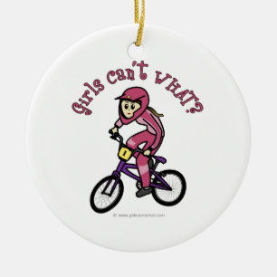 Light Pink Girls BMX Ceramic Ornament