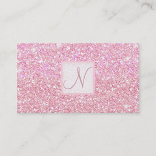 Light Pink Glitter Chic Glam Glitzy Salon Spa Business Card