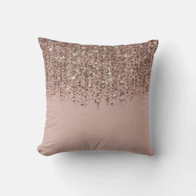 Light Pink Glitter Colourful Decorative Sequin Thr Throw Pillow (Front)
