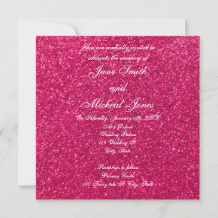 Light pink glitter wedding invitations