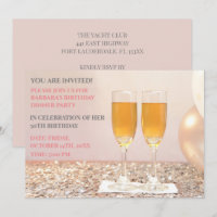 Light pink gold 50th birthday champagne 