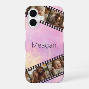 Light Pink & Gold Film Strip Photo iPhone 16 Case