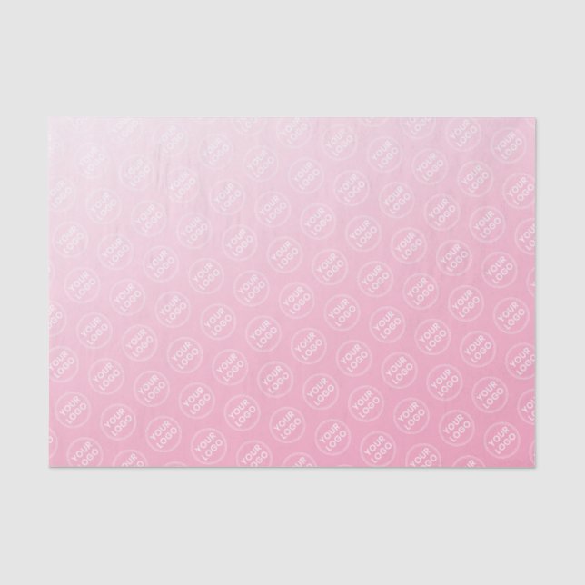 Light pink gradient logo business packaging tissue paper (Front)