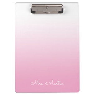 Light Pink Gradient Personalized Teacher Clipboard