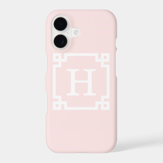 Light Pink Greek Key Frame #2 Initial Monogram (Back)