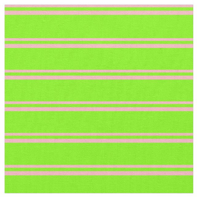 Light Pink & Green Coloured Lined/Striped Pattern Fabric (Close Up)