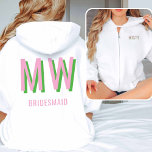 Light Pink   Green Monogram Wedding Party Zip-Up  Hoodie<br><div class="desc">Stay stylish, coordinated, and warm with the Shadow Monogram Collection Full Zip Hoodie, featuring a bold two-colour monogram. Perfect for bridesmaids, this trendy sweatshirt is a must-have for bachelorette trips, bridal showers, or creating a cohesive #OOTD with your bridal party. The modern, beachy aesthetic fits perfectly within the soft girl...</div>