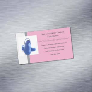 Light Pink Grey Blue Medical Uniform Nurse Shoes Magnetic Business Card