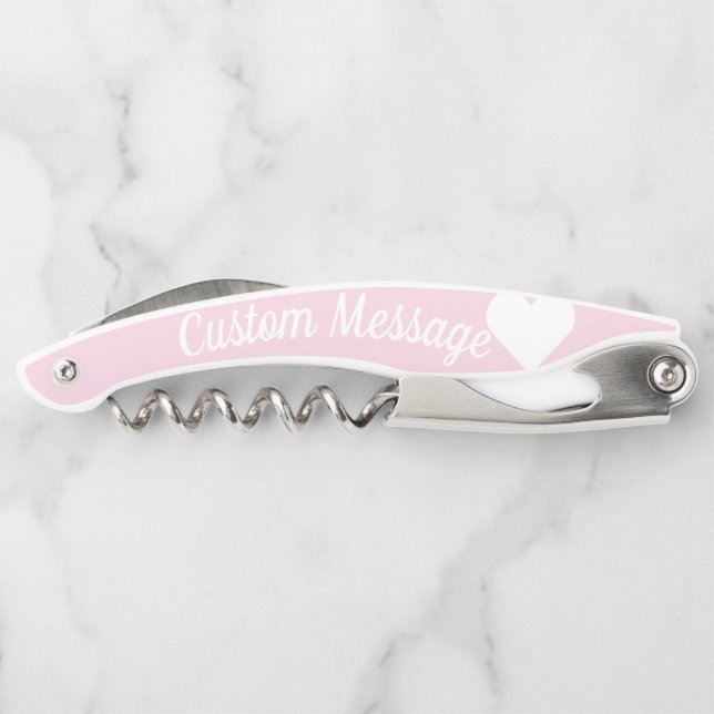 Light Pink Heart Custom Corkscrew (Back)