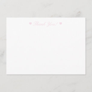 Light Pink Hearts Thank You Flat Card