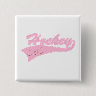 Light Pink Hockey Logo 2 Inch Square Button