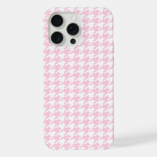 Light Pink Houndstooth Pattern iPhone 15 Pro Max Case