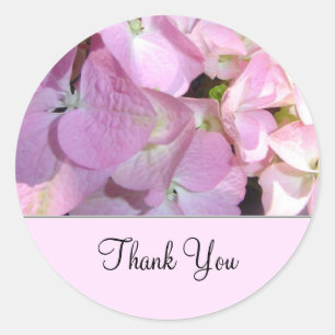 Light Pink Hydrangea Thank You Classic Round Sticker