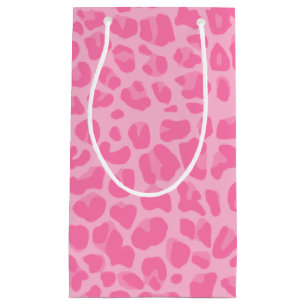 Light pink leopard print pattern small gift bag