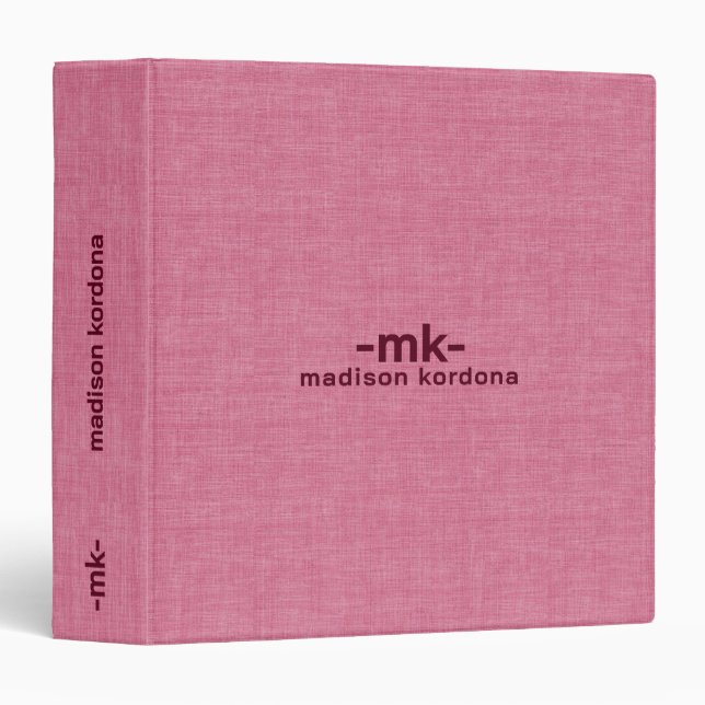 Light pink linen texture simple tan typography 3 binder (Front/Spine)