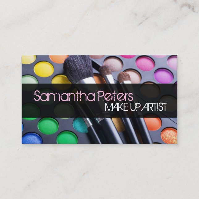 Light Pink Make Up Artist Palette Business Card (Front)