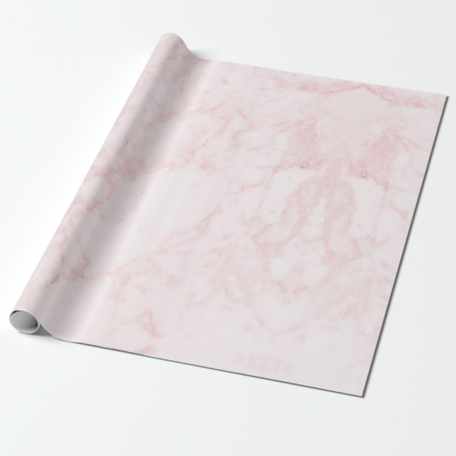 Light Pink Marble Gift Wrapping Paper (Unrolled)