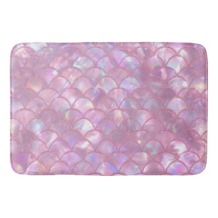 Light Pink Mermaid Print Bath Mat