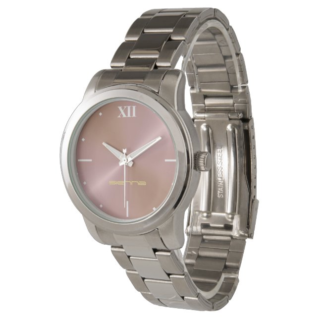 Light Pink Metallic Perfekt eWatch Watch (Angled)