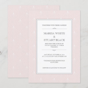 Light Pink Modern Art Deco  Wedding Invitation