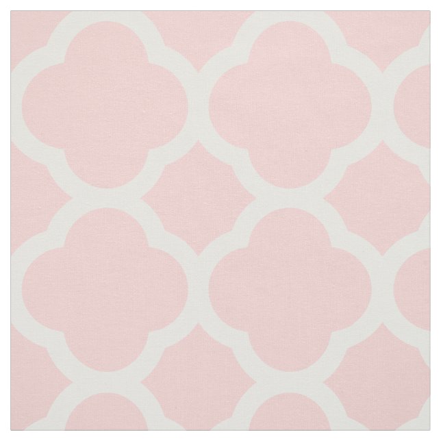 Light Pink Modern Quatrefoil Large Scale Fabric (Swatch)