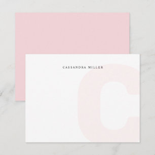Light Pink Monogram Background Full Name Card