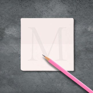 Light Pink Monogram Initial Post-it Notes