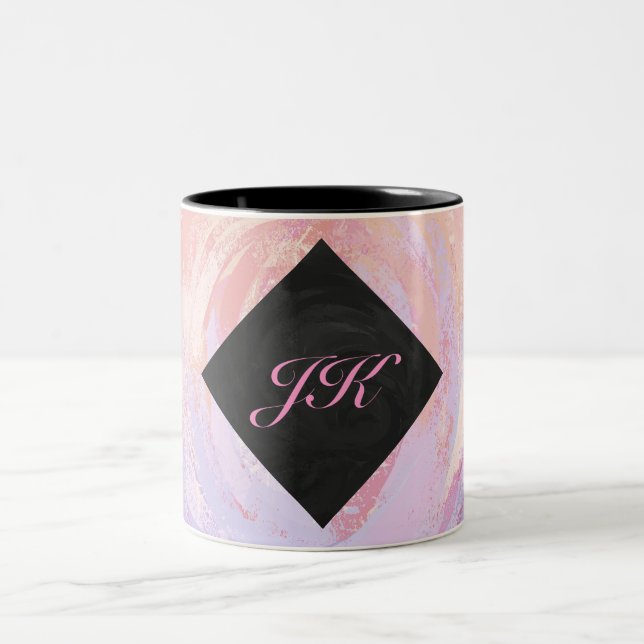 Light Pink Monogram Two-Tone Coffee Mug (Center)