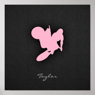 Light Pink Motocross Poster