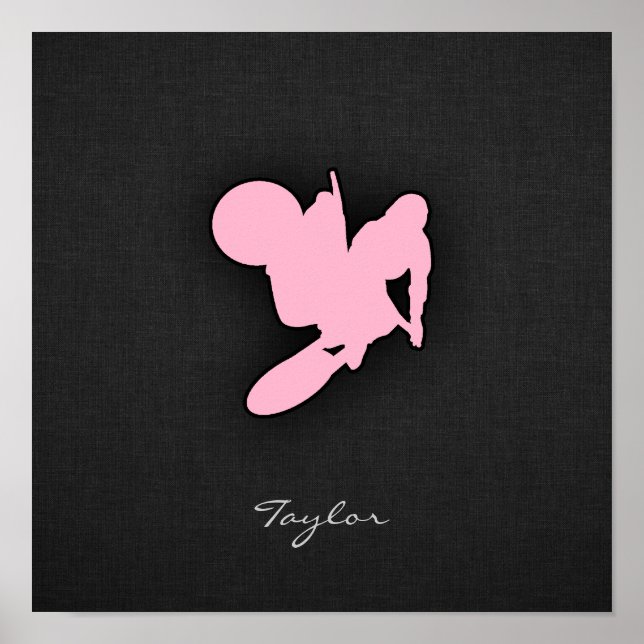 Light Pink Motocross Poster (Front)