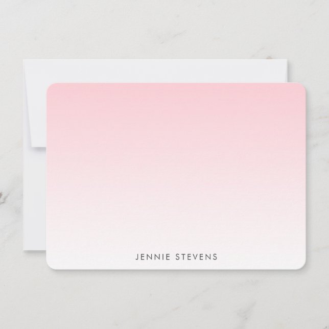 Light Pink Ombre Personalized Card (Front)