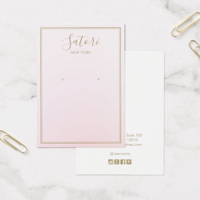 Light Pink Ombre Signature Font Earring Display (Office)